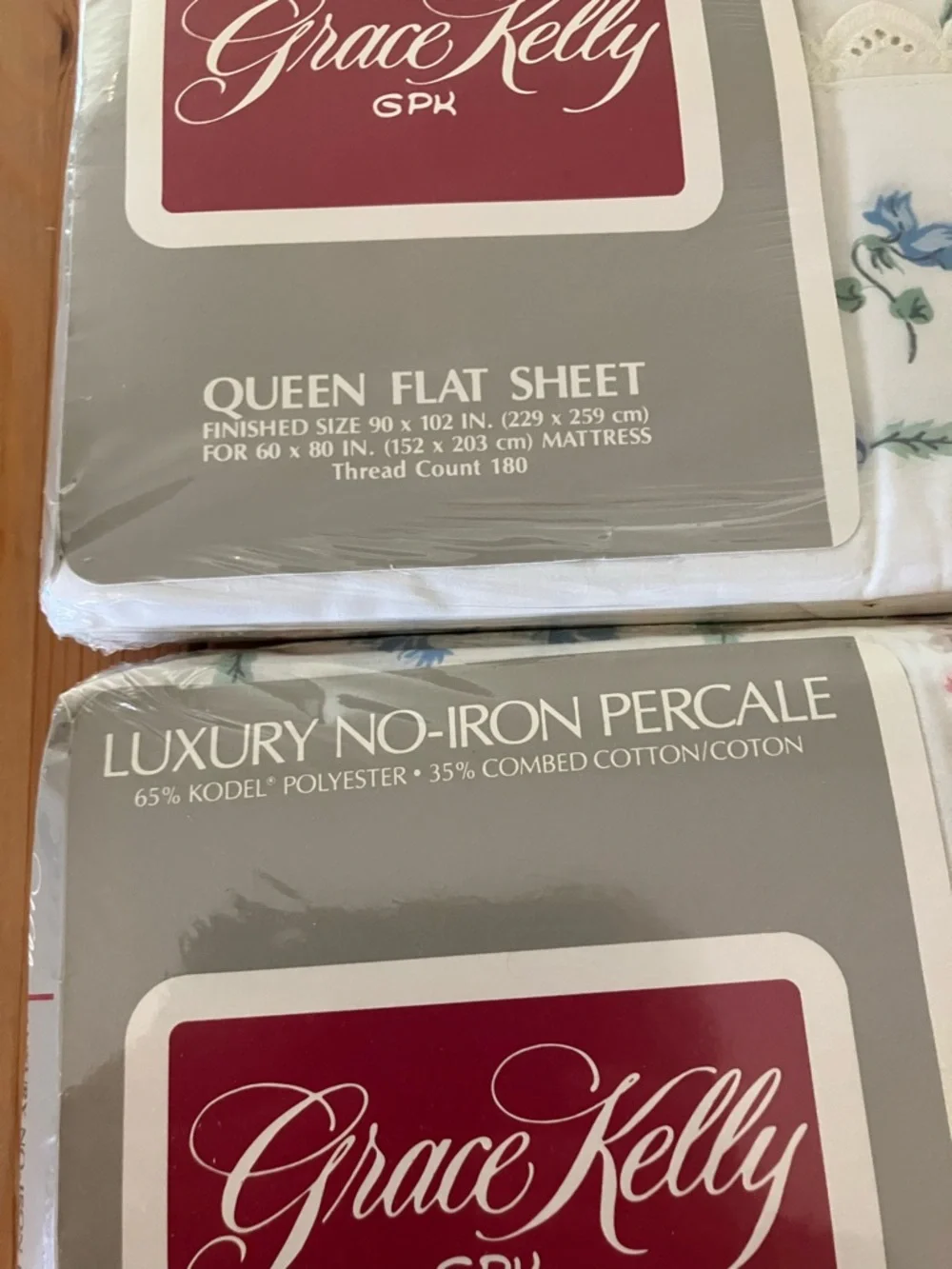 NEW Grace Kelly GPK Lot of 2 Queen Flat Sheets- Vintage No Iron Percale